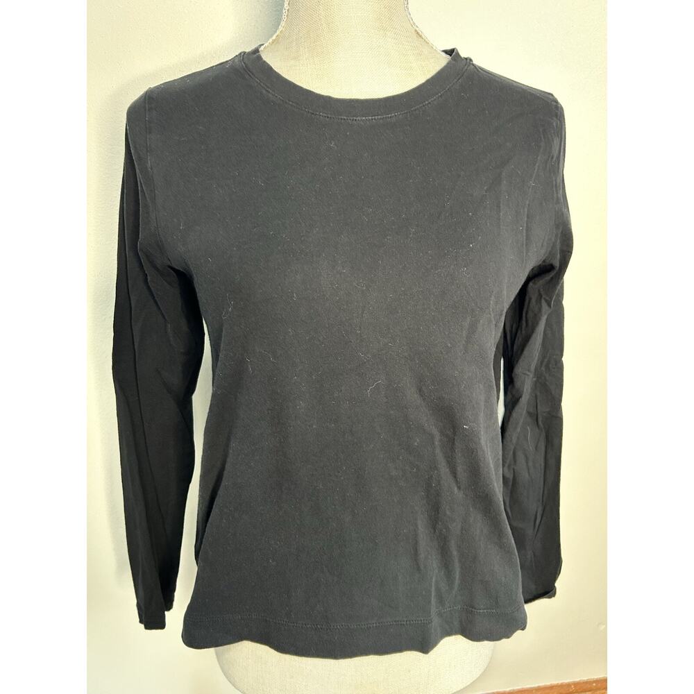 Loft Women's Tee Top Long Sleeve Black Size S Loose Fit